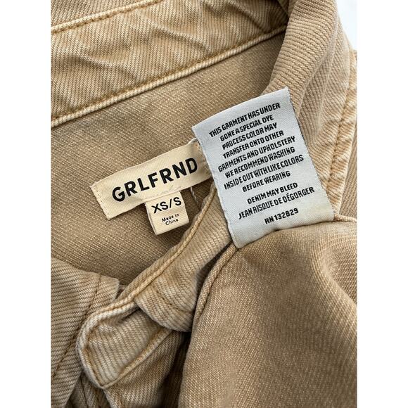 Grlfrnd 'Valeria' Tan Cotton Oversized Shirt Size XS / S - Picture 4 of 4